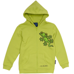SWEATSHIRT BØRN M HÆTTE OG LYN GEKKO LIME 1