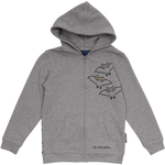 SWEATSHIRT BØRN M HÆTTE OG LYN FLAGERMUS GRÅ 1