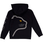 SWEATSHIRT BØRN M HÆTTE OG LYN PANTER SORT 2