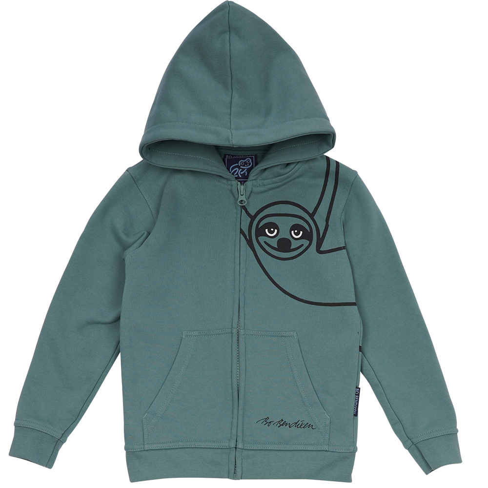 SWEATSHIRT BØRN M HÆTTE OG LYN LAZY GUY & VEN GRØN 1
