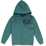 SWEATSHIRT BØRN M HÆTTE OG LYN LAZY GUY & VEN GRØN 1