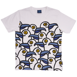 T-SHIRT VOKSEN SJOVE MÅGER HVID 1