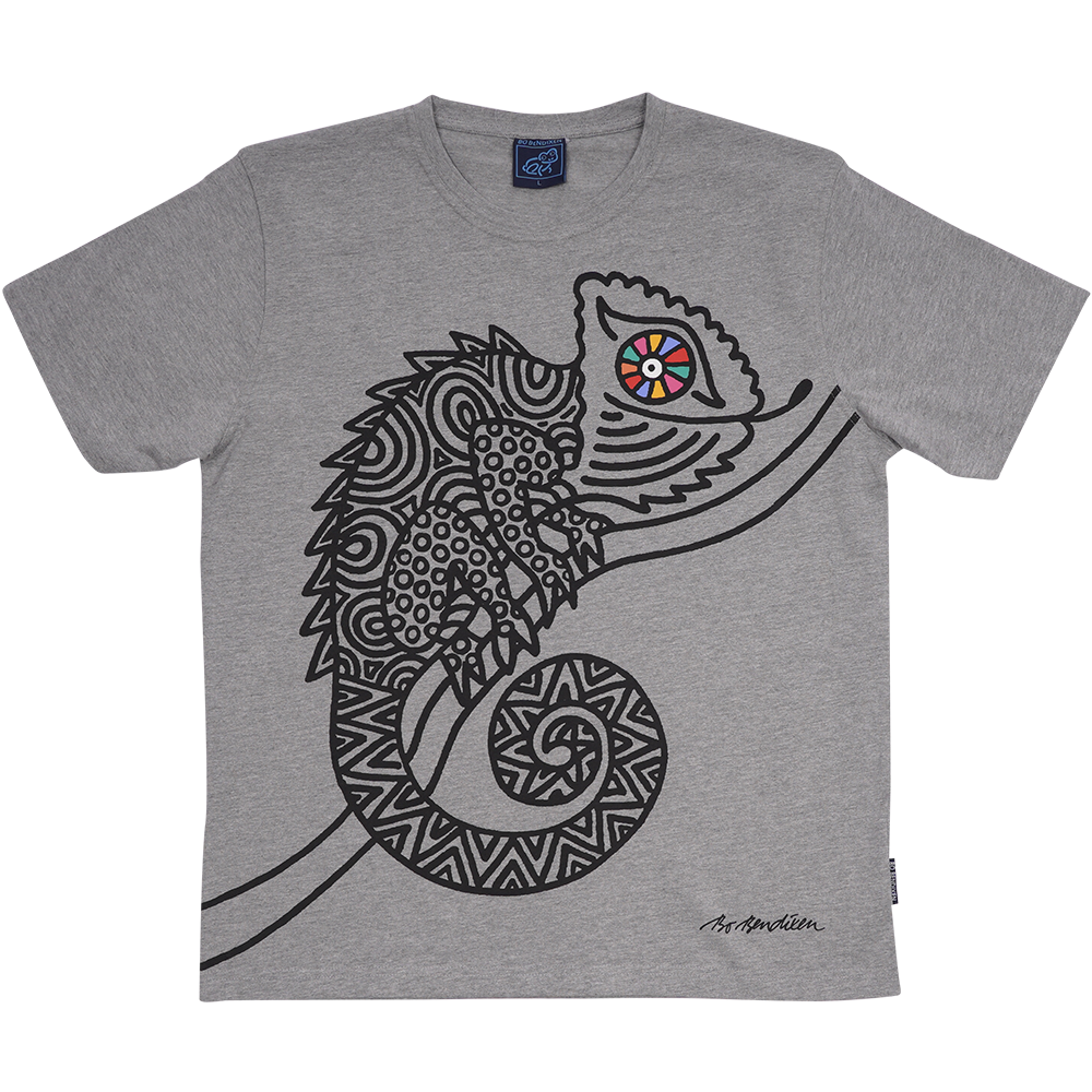 T-SHIRT VOKSEN KAMÆLEON GRÅ 3
