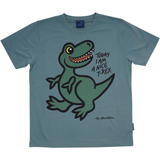 T-SHIRT VOKSEN T-REX GRØN 1