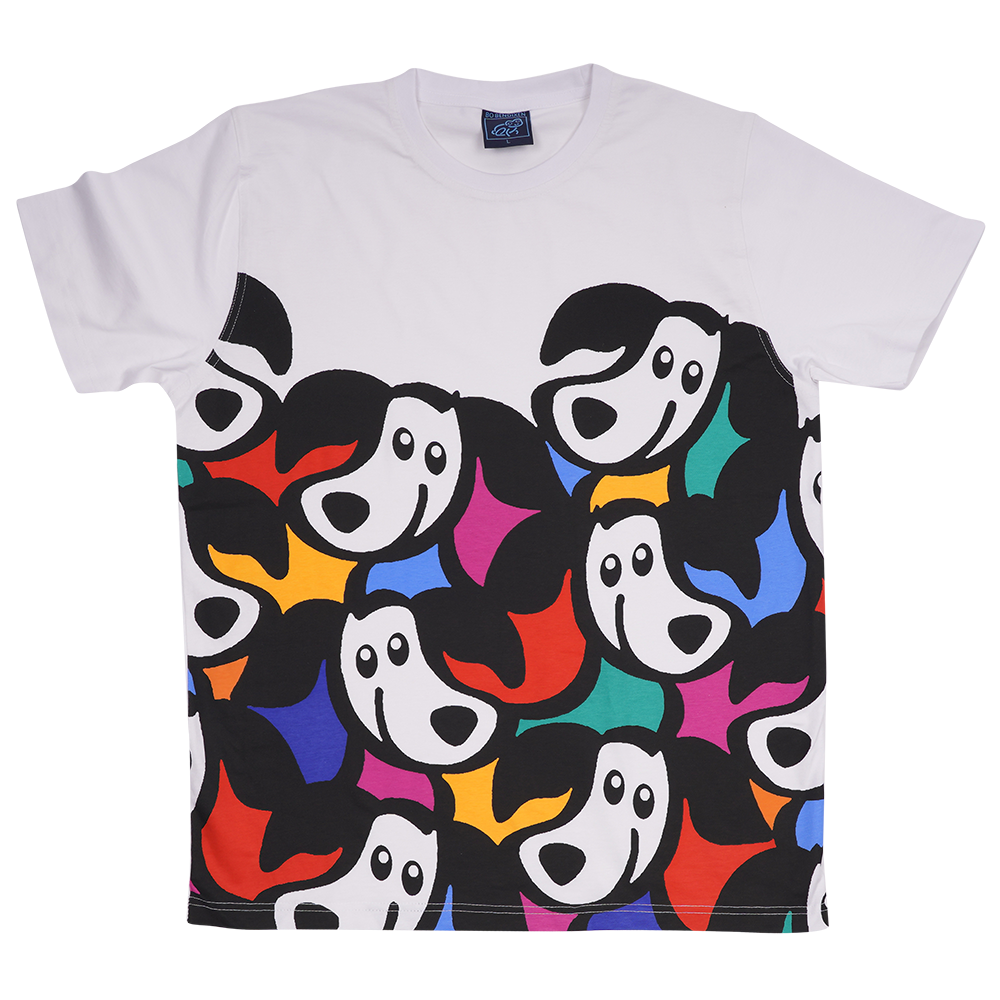 T-SHIRT VOKSEN MULTIFARVE ZIPPO HVID 1