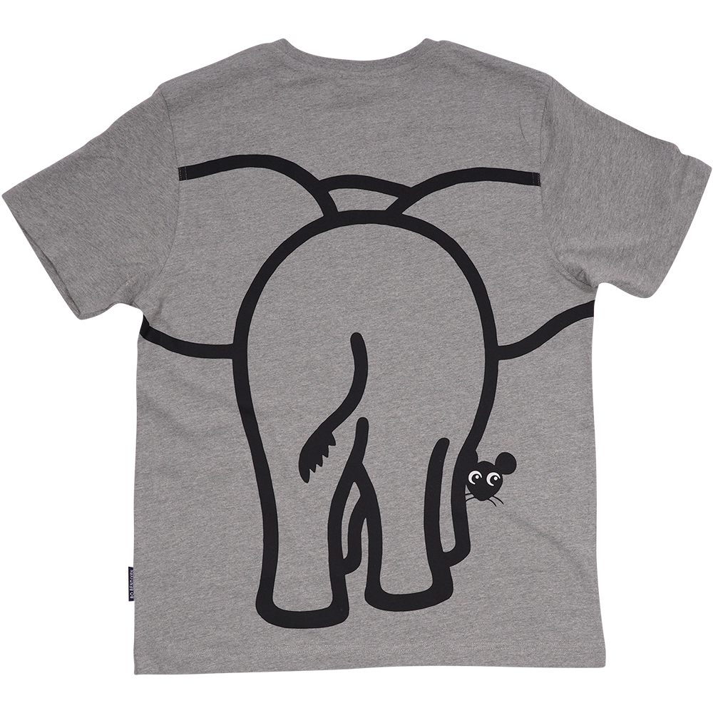 T-SHIRT VOKSEN ELEFANT GRÅ 2