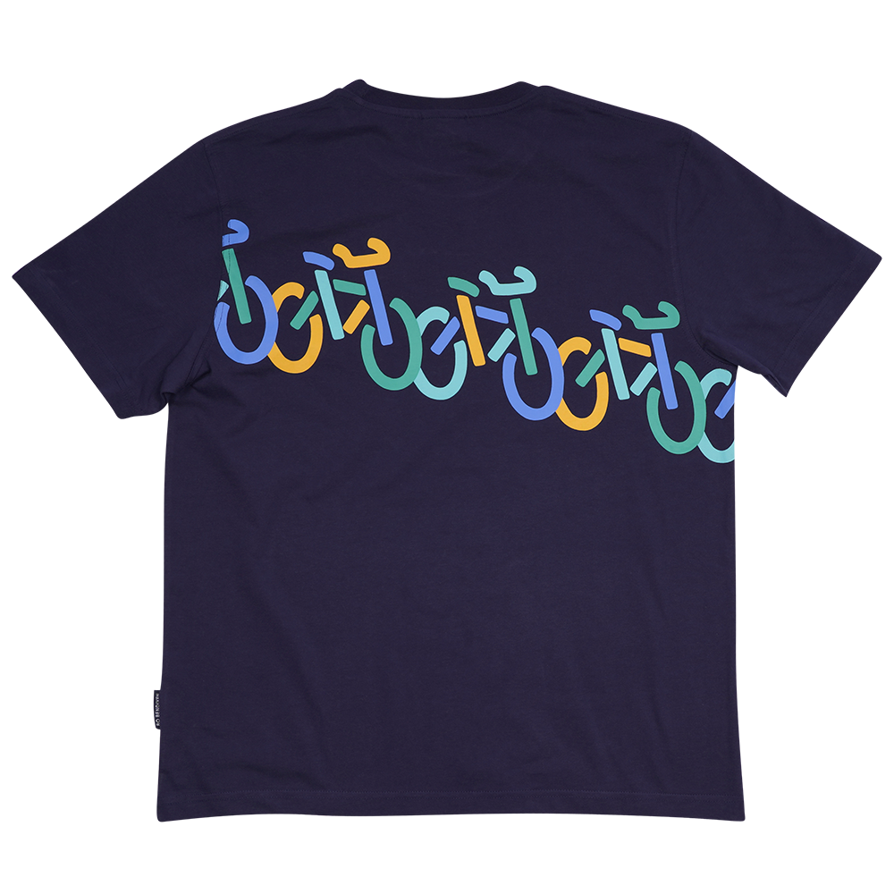T-SHIRT VOKSEN UPHILL DOWNHILL BLÅ 3