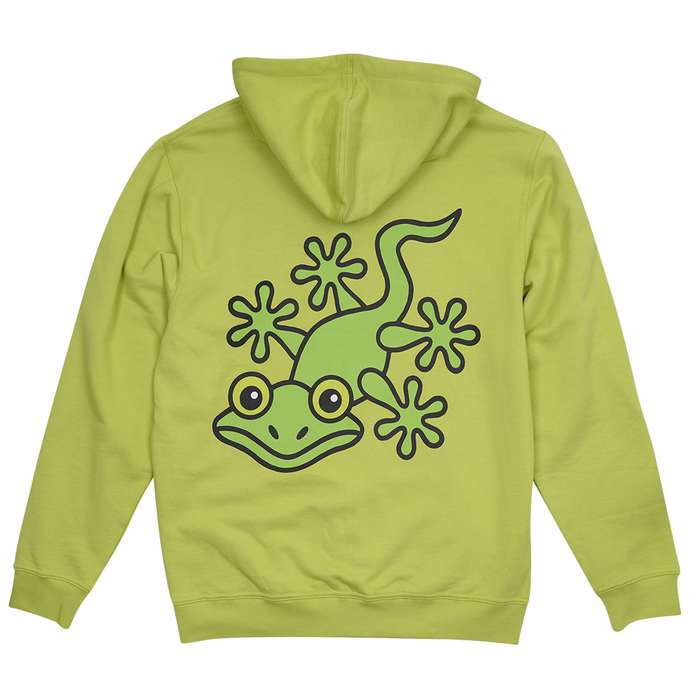 SWEATSHIRT VOKSEN M HÆTTE OG LYN GEKKO LIME  2