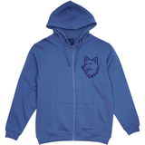 SWEATSHIRT VOKSEN M HÆTTE OG LYN HAPPY WOLF BLÅ  2