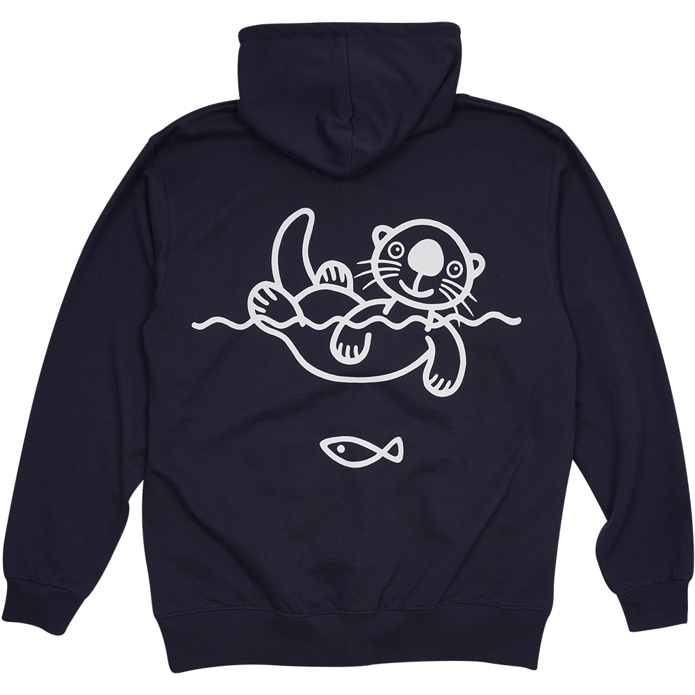 SWEATSHIRT VOKSEN M HÆTTE OG LYNLÅS HAVODDER NAVY 2