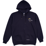 SWEATSHIRT VOKSEN M HÆTTE OG LYN MÅGE BRODERI NAVY 1