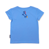  T-SHIRT BØRN SLIM FIT HEST TURKIS 2