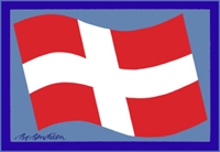 FLAG POSTKORT </BR> BLÅ
